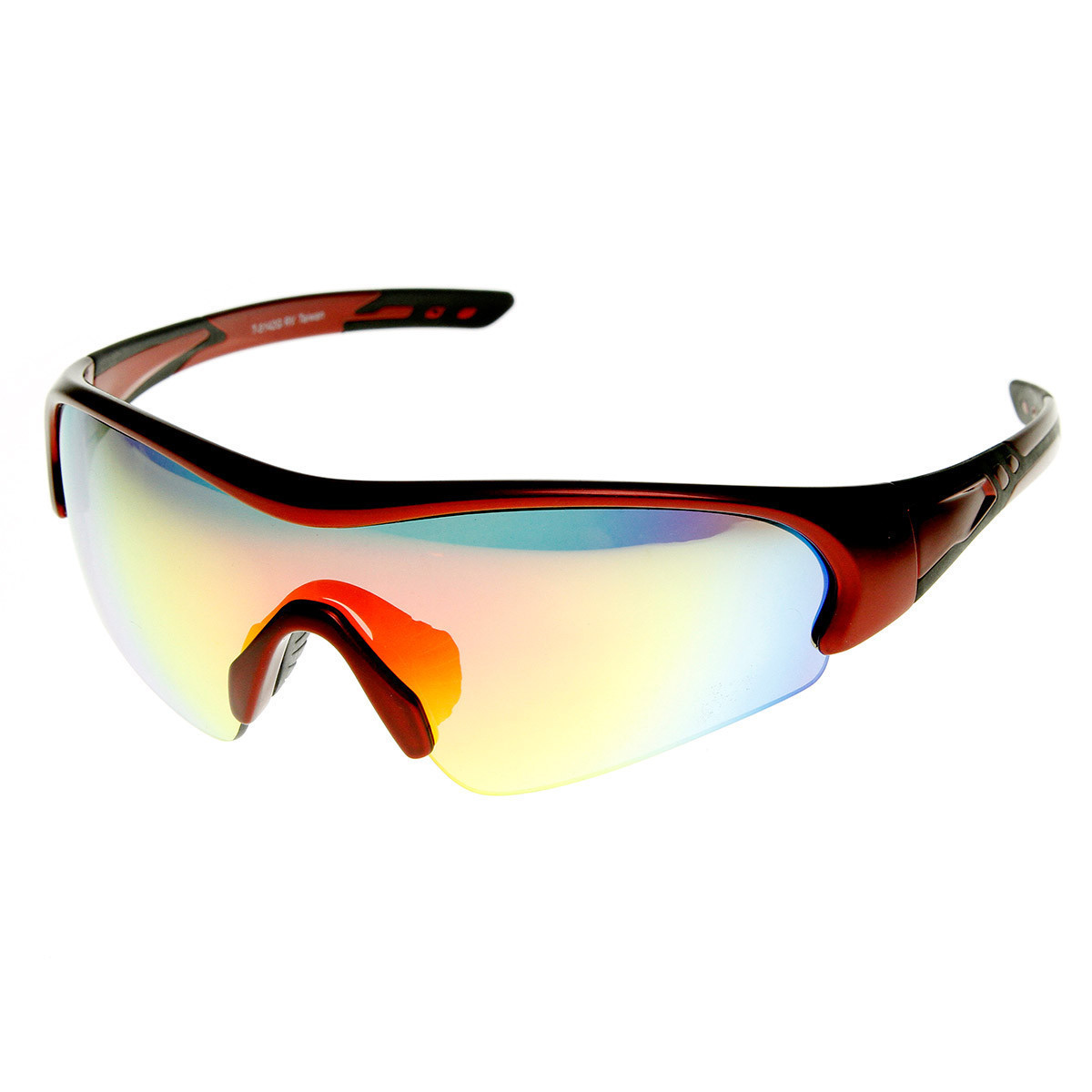 Action Sports TR90 Half Frame Flash Mirror Sports Sunglasses - 8670 - Black Fire