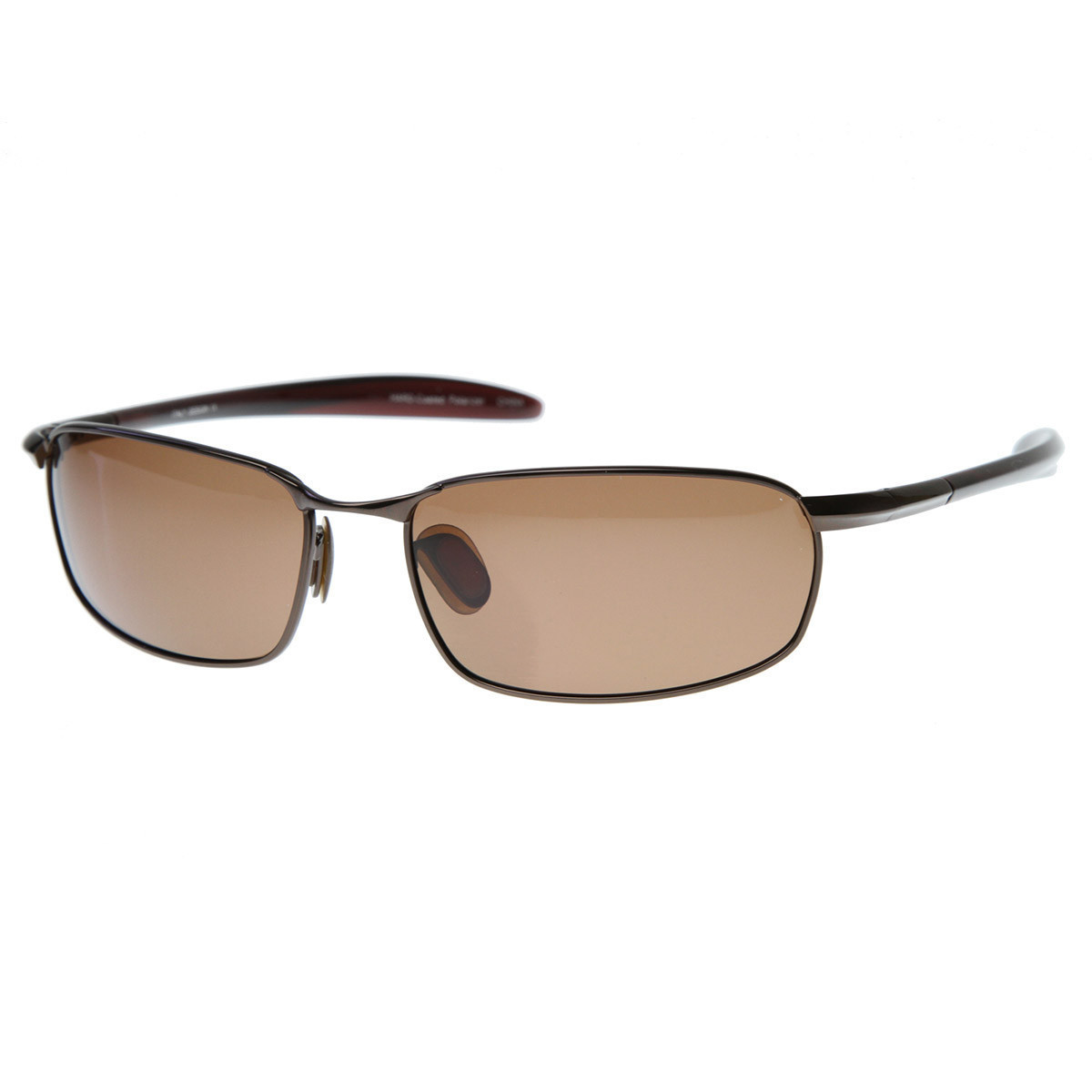 Polarized Metal Wire Square Frame Sunglasses - 8319 - Black