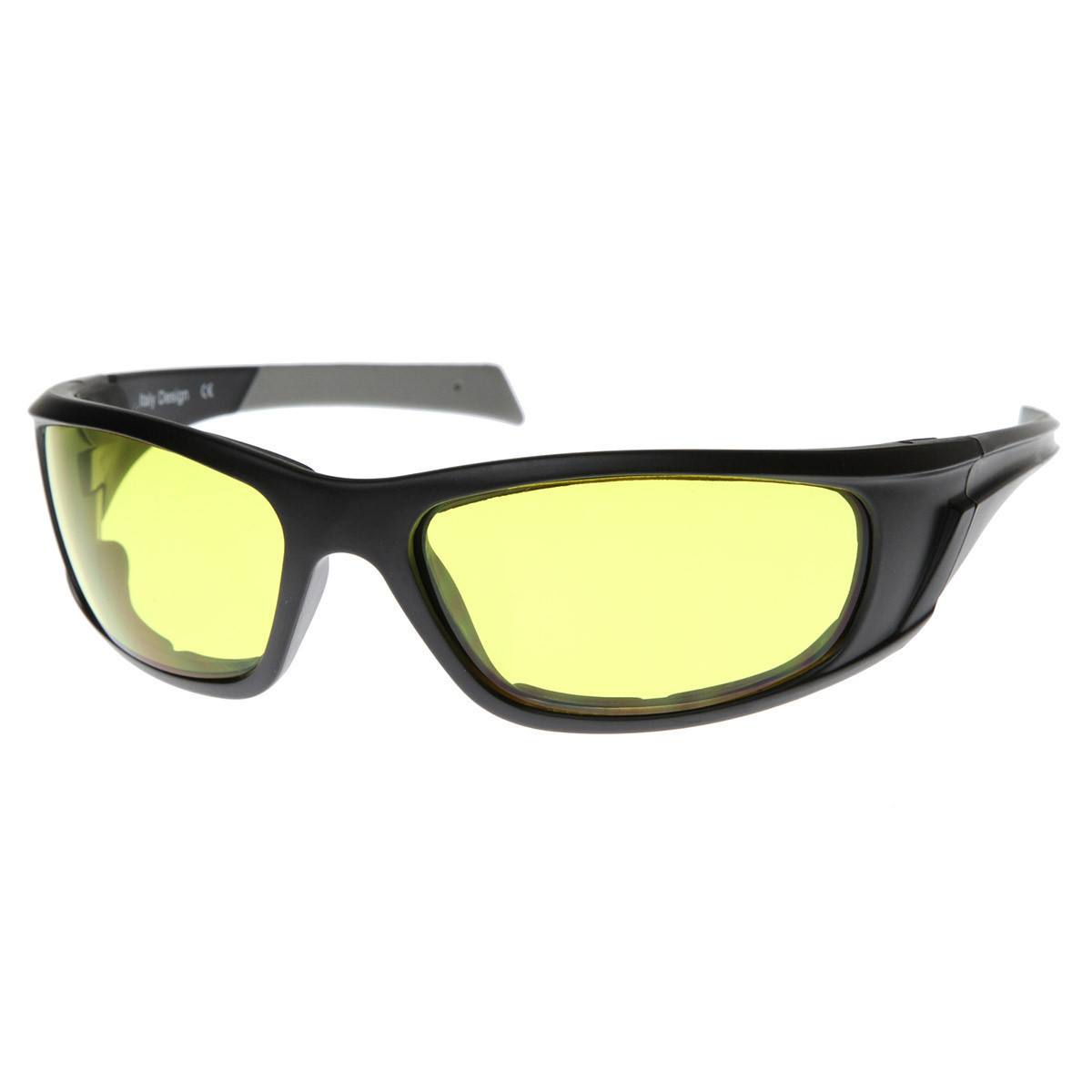 Safety Sports Protective Padded Sunglasses Eyewear Night Riding Glasses - 8326 - Black Smoke