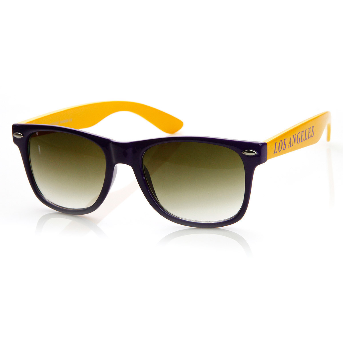 Team Sports Basketball City Two-Tone Horned Rim Sunglasses - 8787 - New York