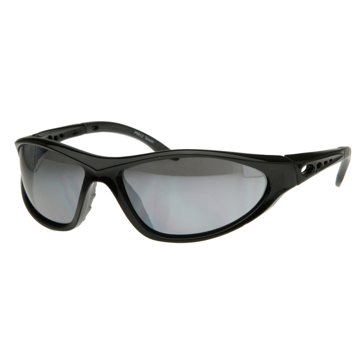 Aggressive TR-90 Material Sports Frame Sunglasses With Strap - 8278 - Black