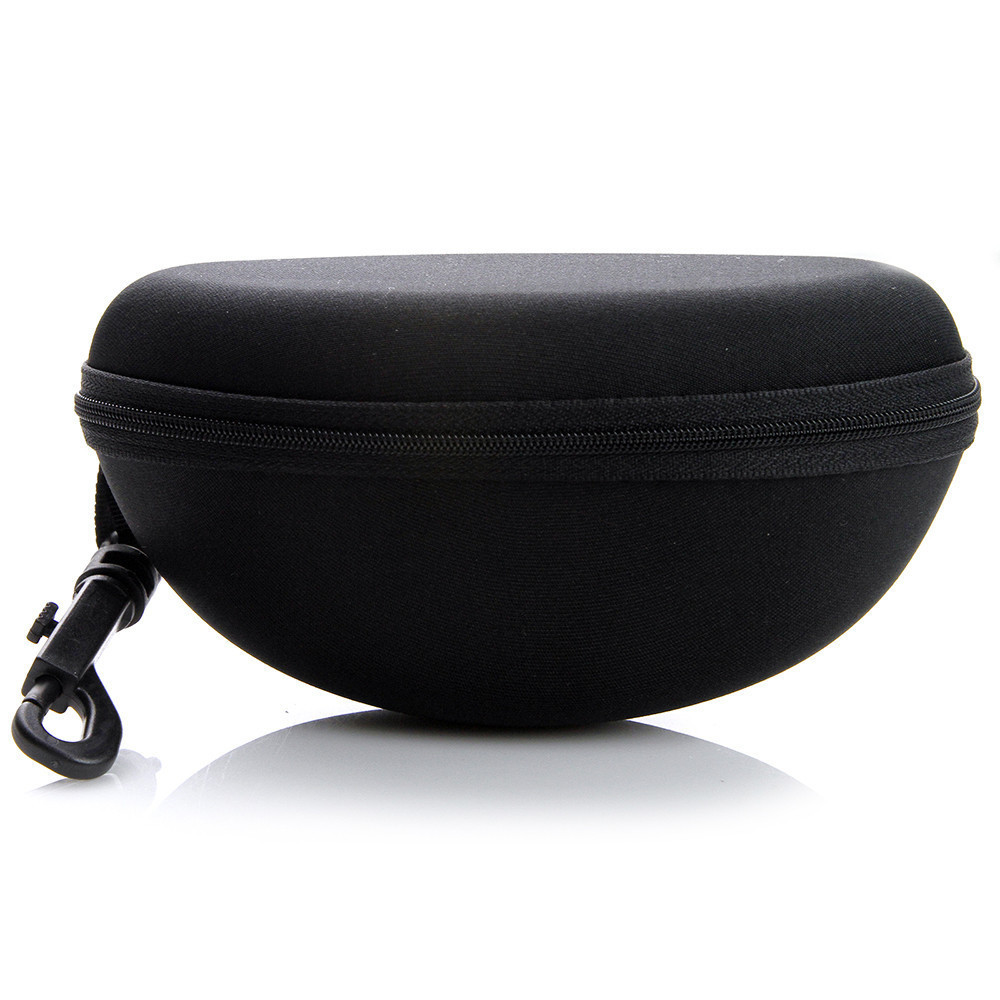 Black Zipper Capsule Nylon Sunglasses Case + Key Chain - 1018 - Black