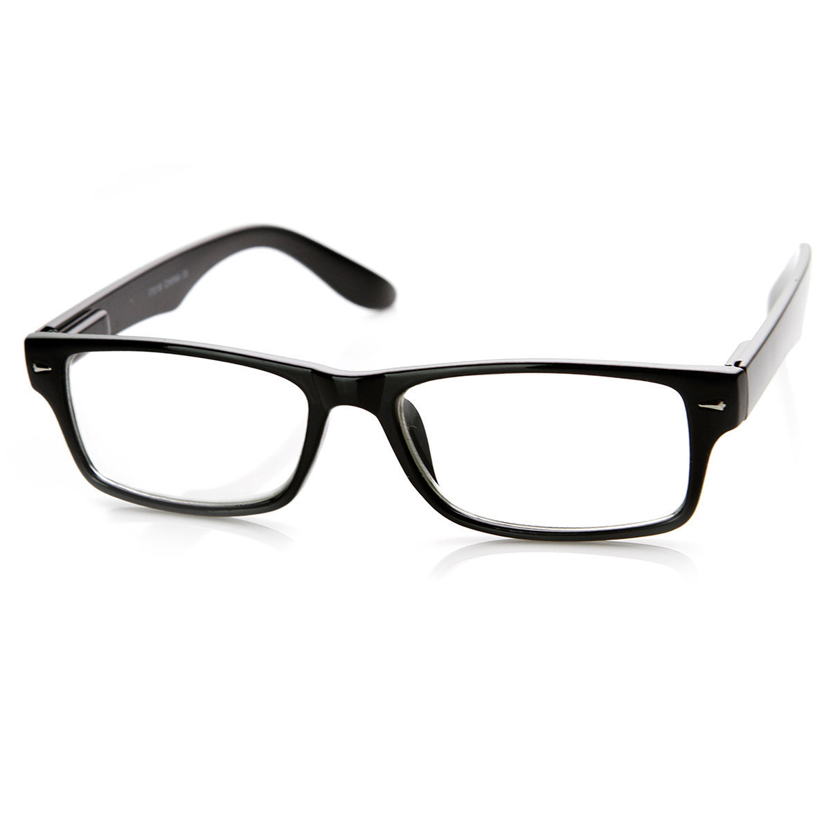 Casual Fashion Horned Rim Rectangular Frame Clear Lens Eye Glasses - 8715 - Tortoise