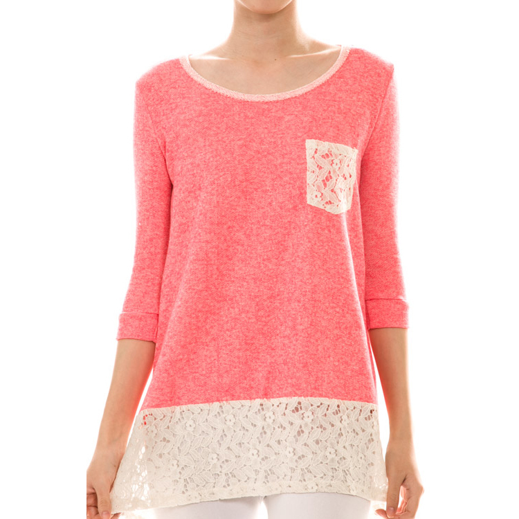 COTTON Terry Tunic - S (0-2), Neon Coral