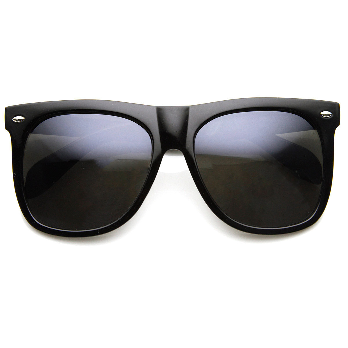 Large Bold Oversized Modified Horned Rim Sunglasses - 8889 - Black