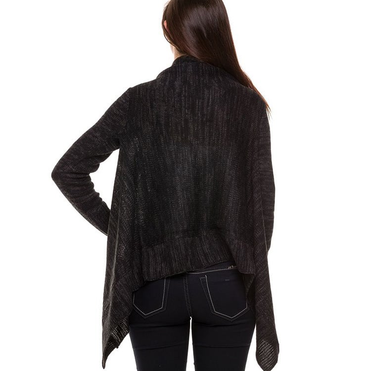 TWO-TONED Knit Lightweight Cardigan - Large (10-12), Charcoal