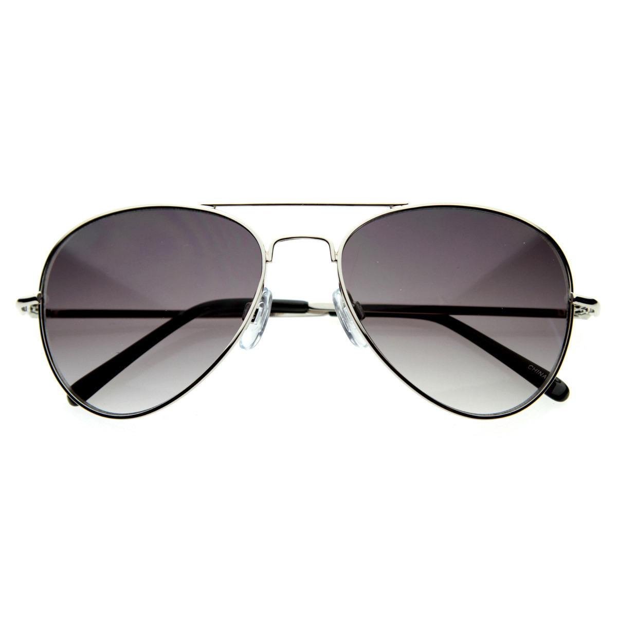 Small Classic Aviator Sunglasses 50mm Aviators - 1372 - Silver