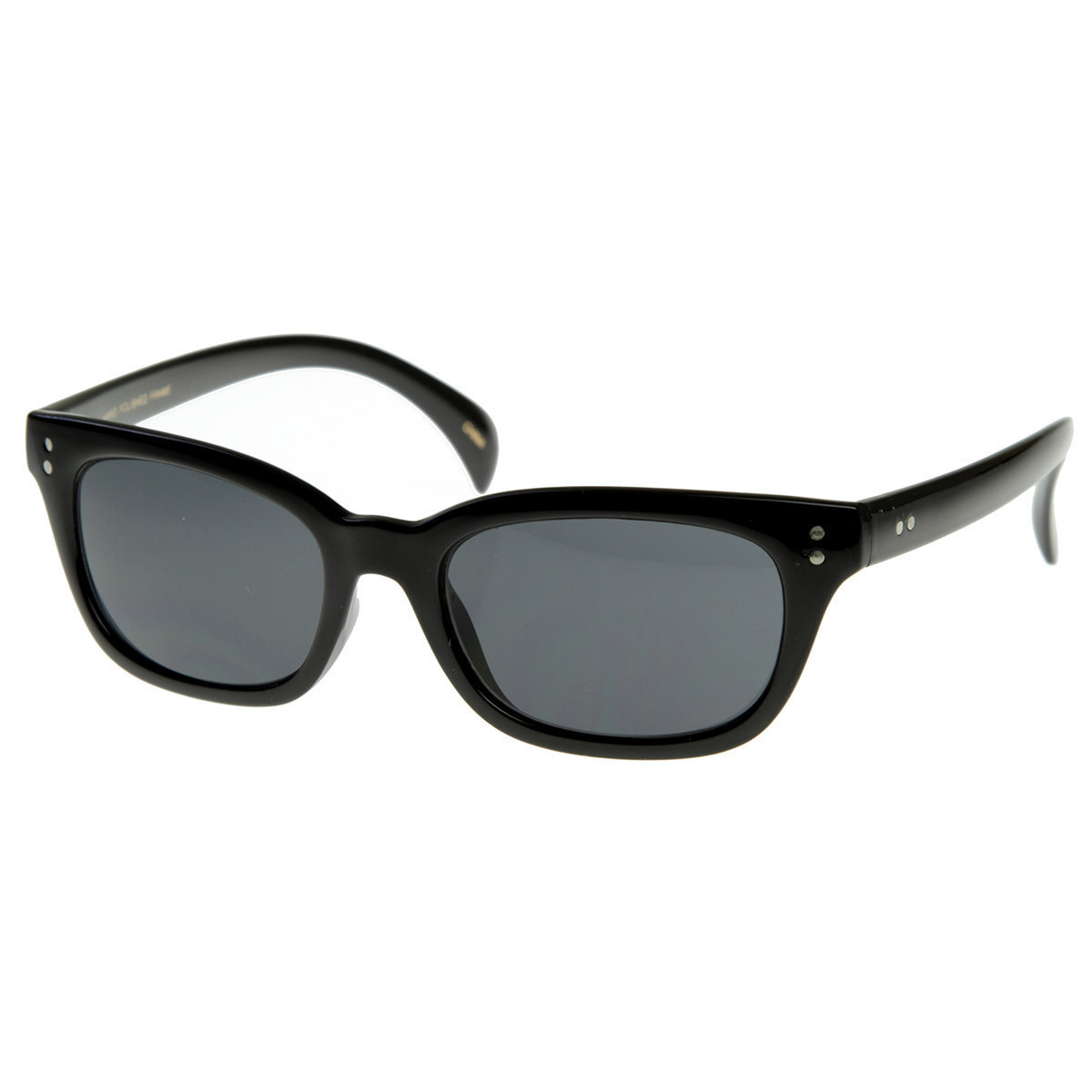 New Vintage Bold Premium ZeroUV Quality Small Oval Horned Rim Sunglasses - 8367 - Black
