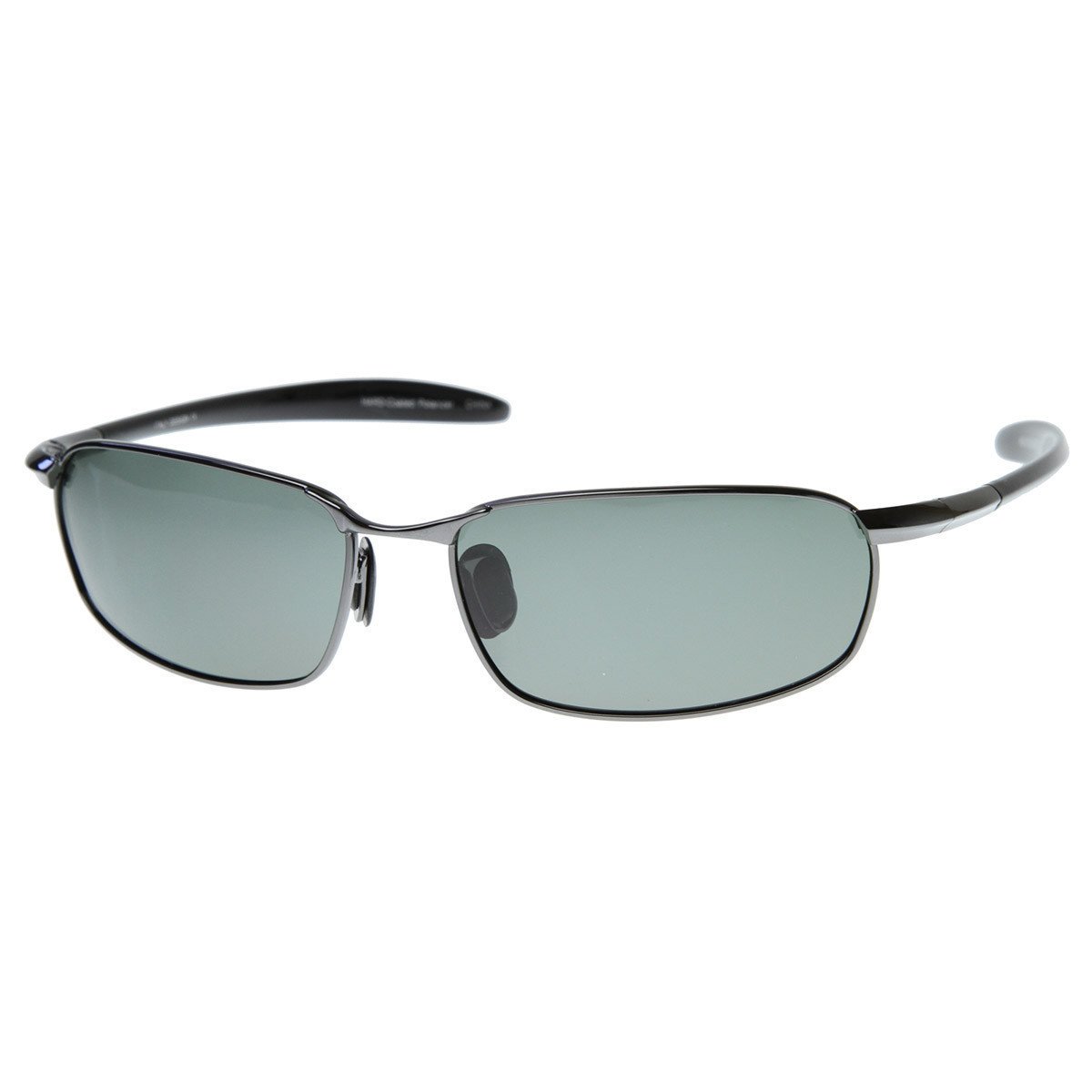 Polarized Metal Wire Square Frame Sunglasses - 8319 - Black