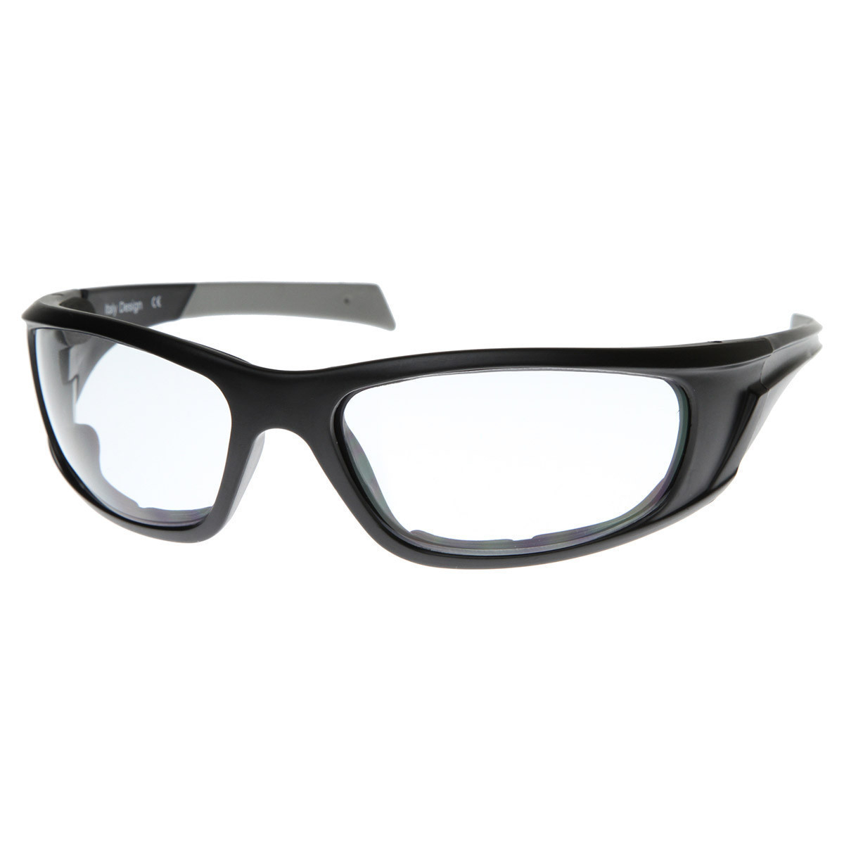 Safety Sports Protective Padded Sunglasses Eyewear Night Riding Glasses - 8326 - Black Smoke
