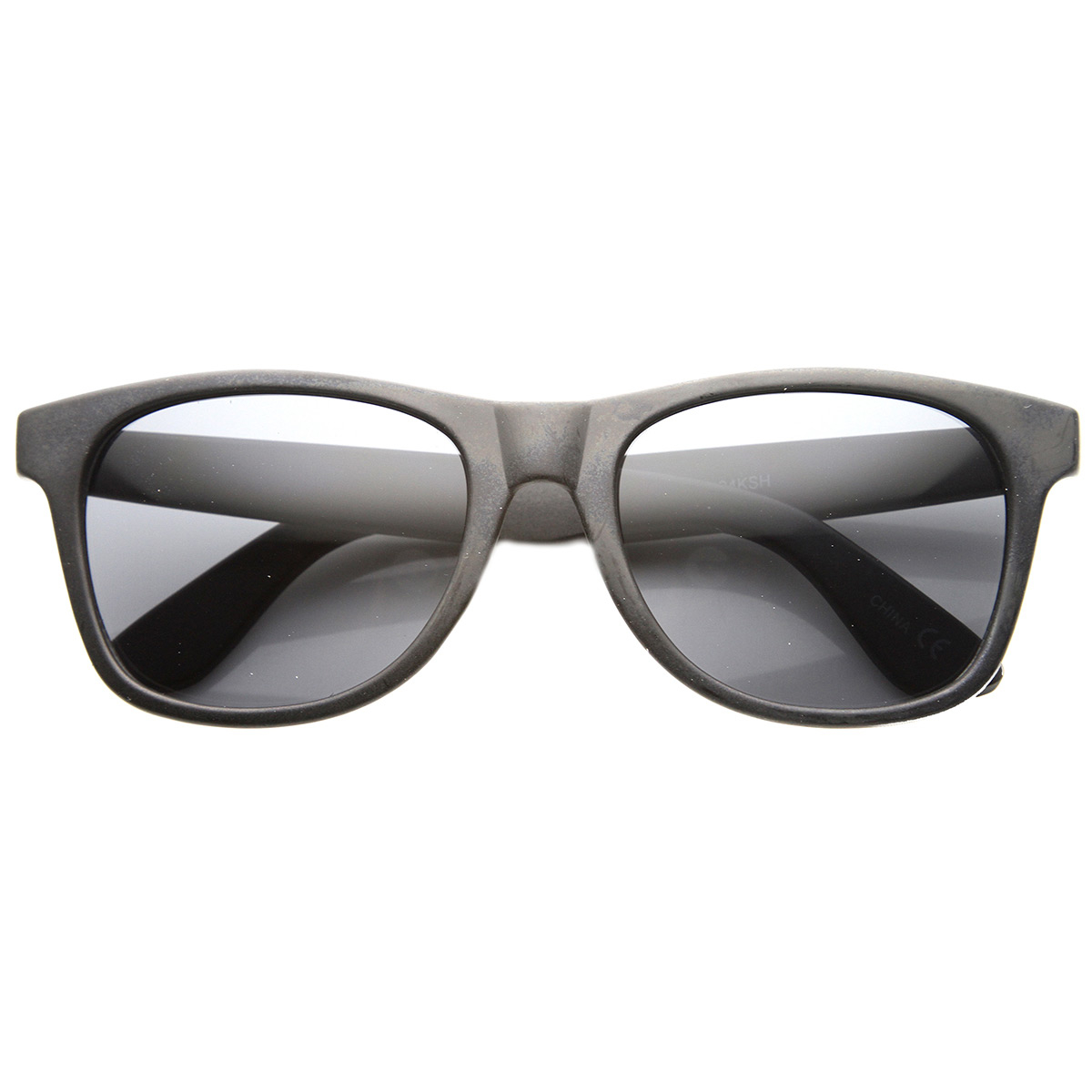Mens Retro Classic Clean Plastic Horned Rimmed Sunglasses 9654 - Shiny-Black Smoke