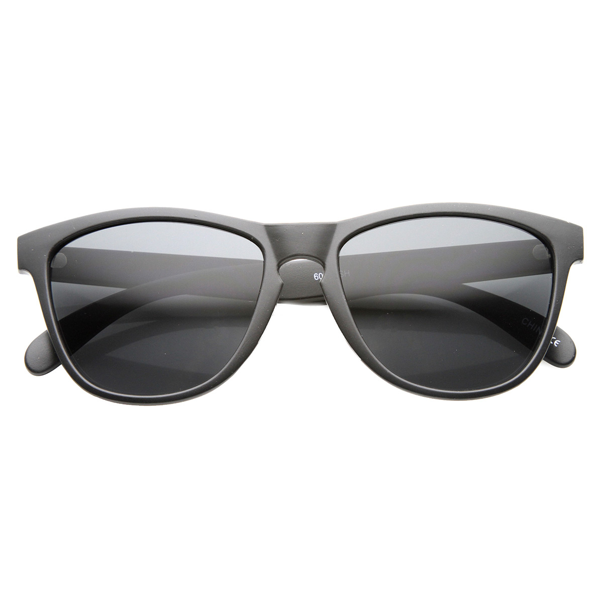 Action Sport Retro Keyhole Horned Rimmed Sunglasses 9656 - Matte-Black Smoke