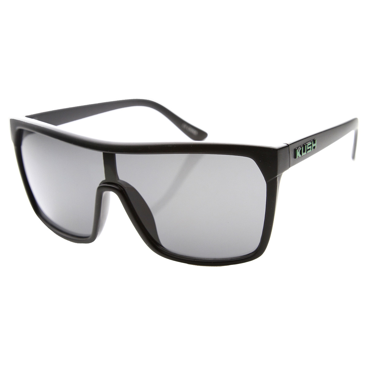 Large Shield Futuristic Styling Smoke Lens Sunglasses 9668 - Black-Yellow Smoke