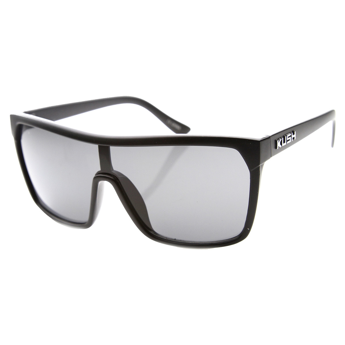 Large Shield Futuristic Styling Smoke Lens Sunglasses 9668 - Black-Yellow Smoke