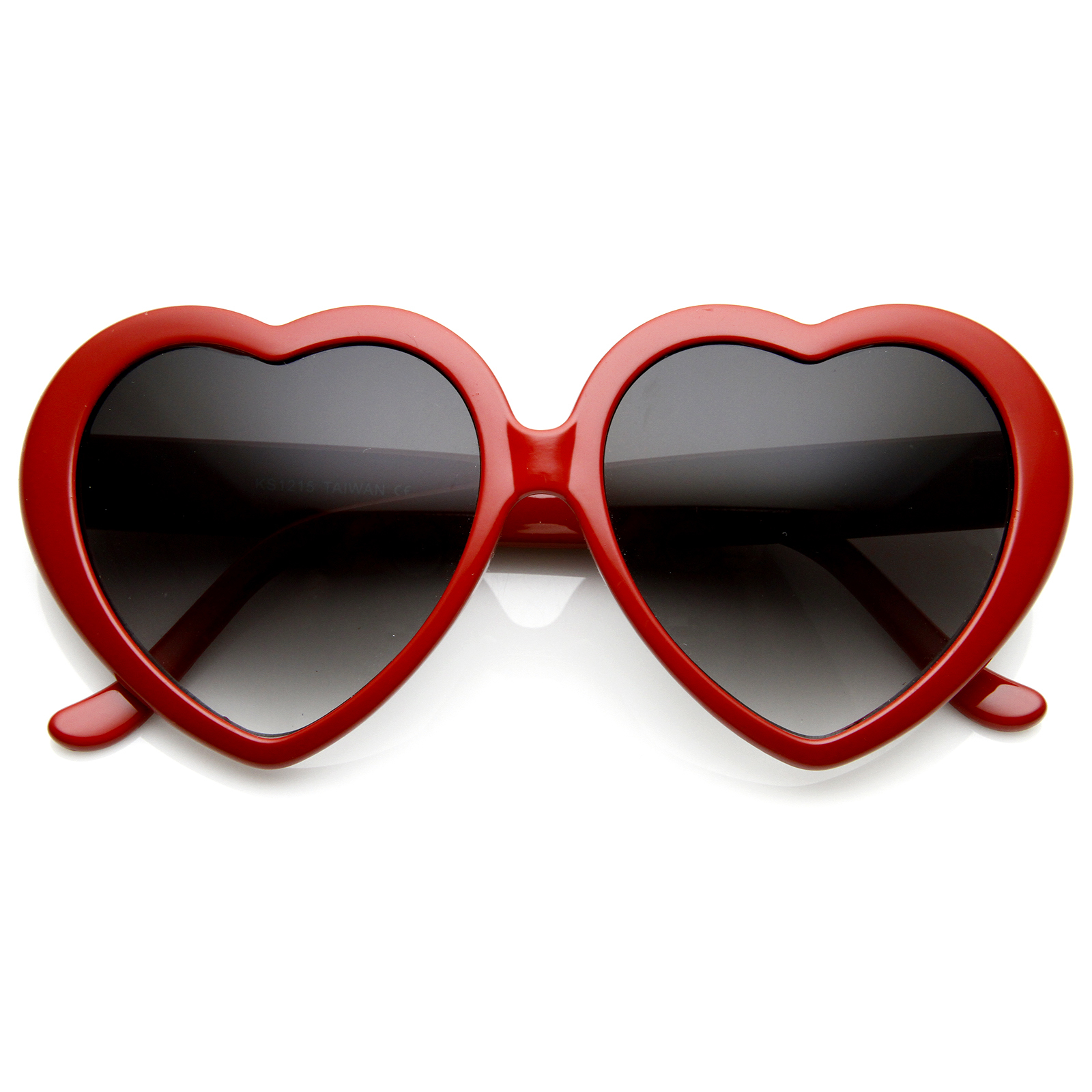 Large Oversized Womens Heart Shaped Sunglasses Cute Love Fashion Eyewear - 8182 - Black