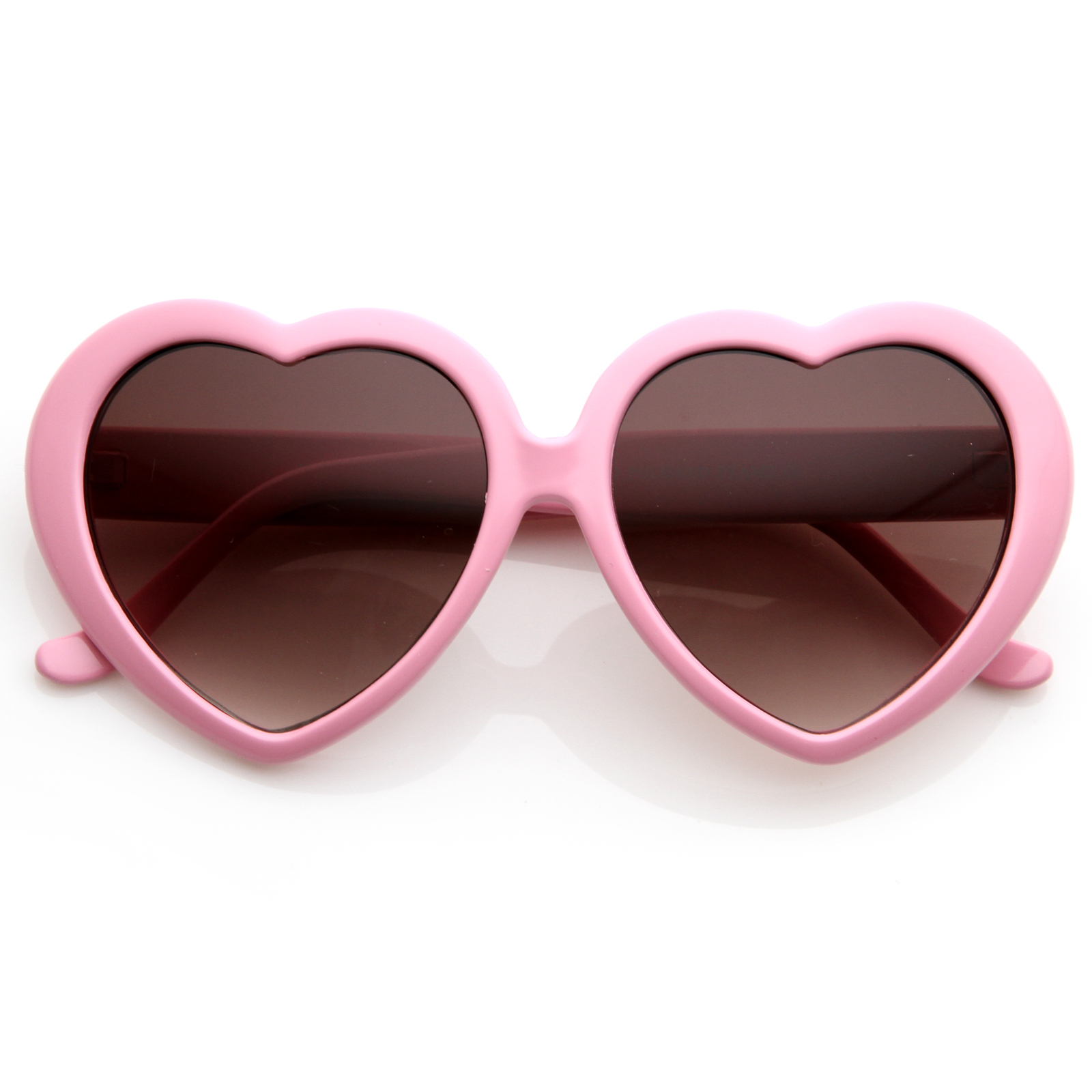 Large Oversized Womens Heart Shaped Sunglasses Cute Love Fashion Eyewear - 8182 - White Smoke