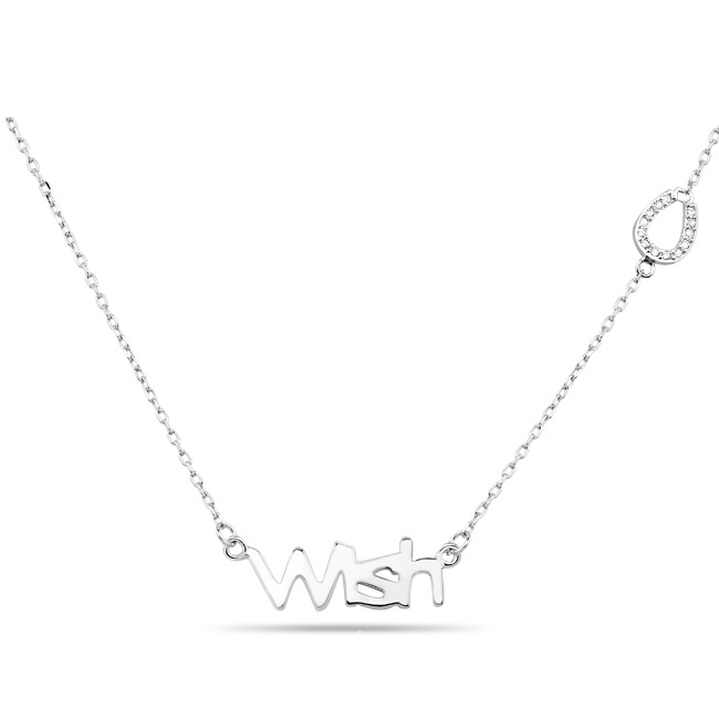 Sterling Silver CZ Horseshoe 'Wish' Necklace