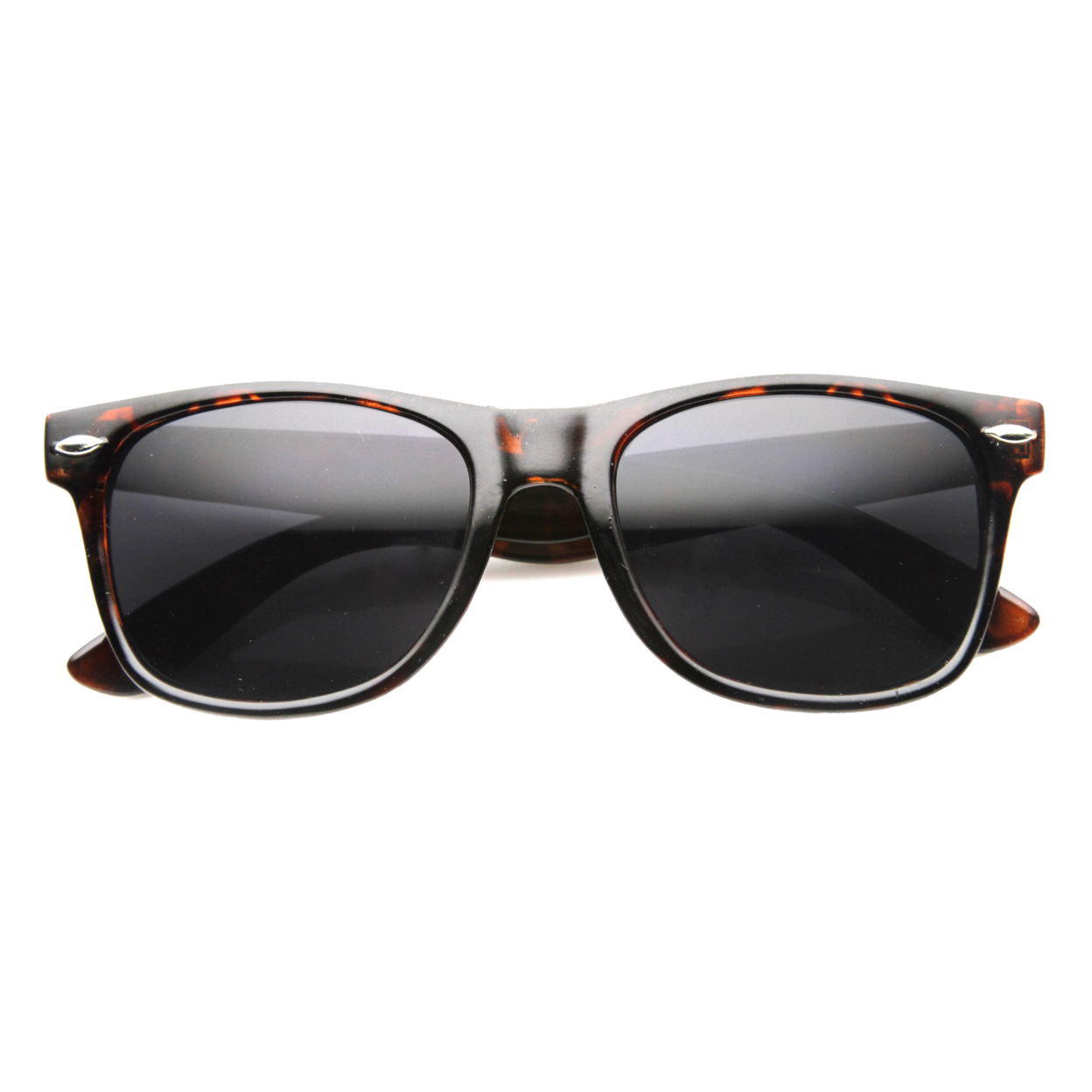Classic 80s Retro Large Classic Horned Rim Style Sunglasses Eyewear - 8452 - Tortoise / Smoke