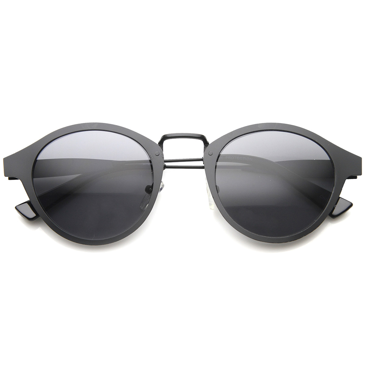 Retro Flat Metal Dapper P-3 Horned Rim Sunglasses 9736 - Gold Brown