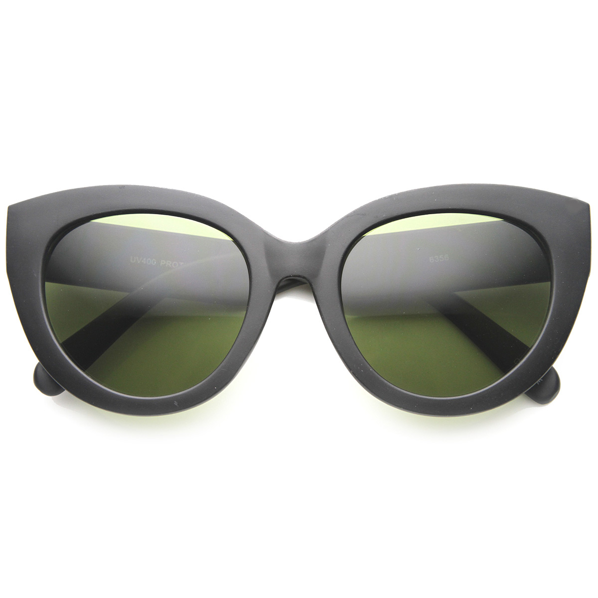 Ladies Oversized Elegant Bold Rim Round Cateye Sunglasses 9742 - Shiny-Tortoise Amber