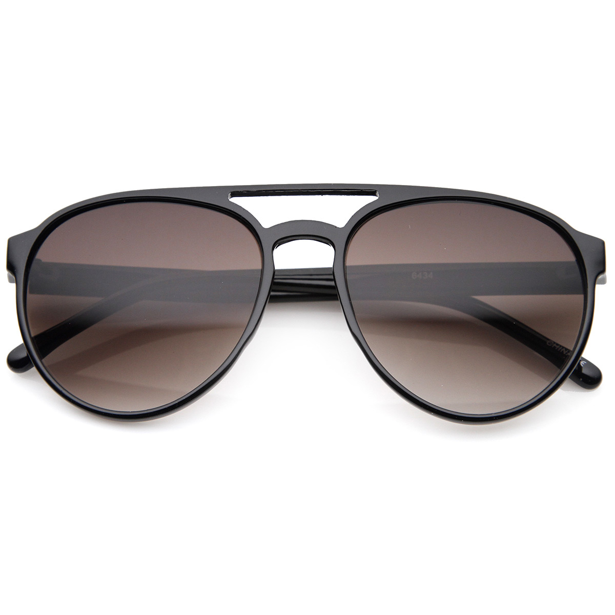 Thin Crafted Retro Plastic Aviator Sunglasses 9747 - Shiny-Black Lavender