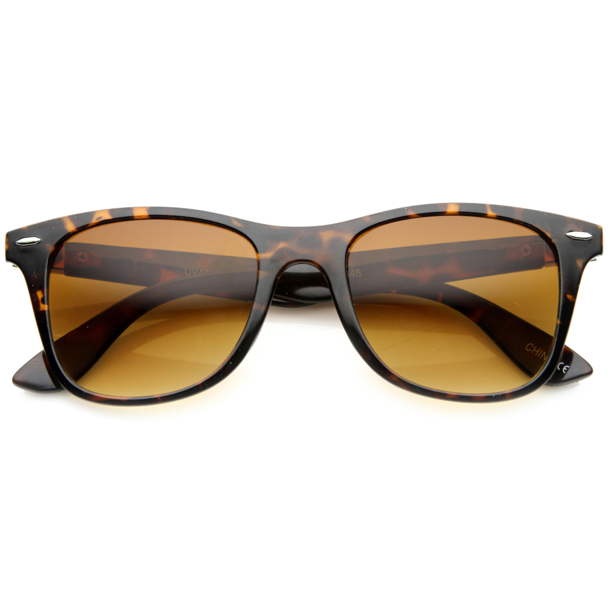 Modern Plastic Horn Rimmed Sunglasses Metal Temples 9750 - Shiny-Black Lavender