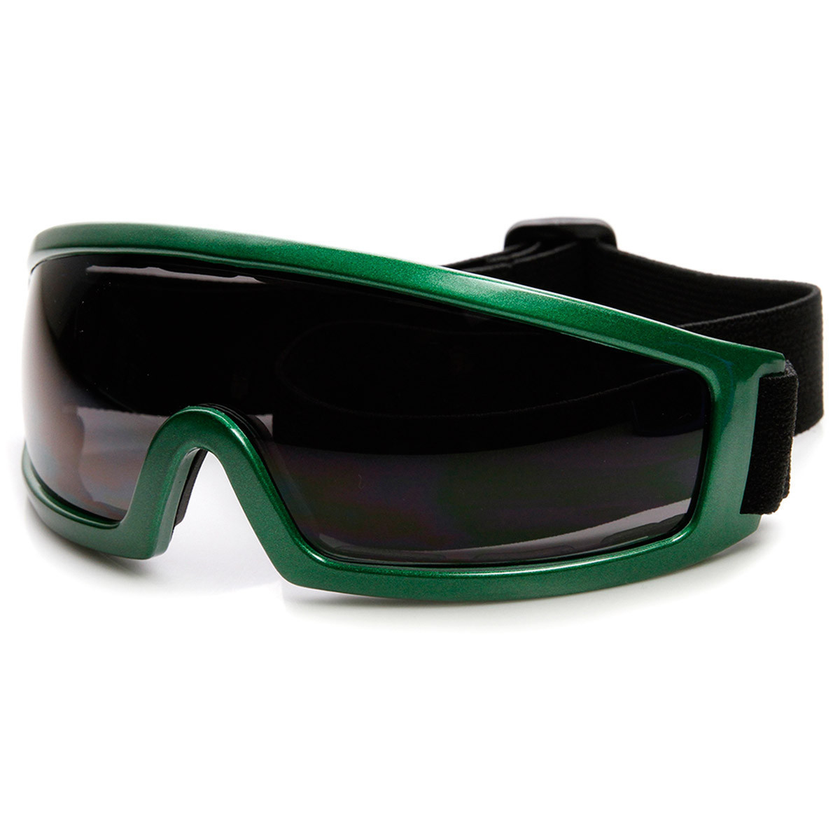 Multi-Purpose Adjustable Strap Safety Shield Lens Sports Goggles - 9275 - Shiny-Black