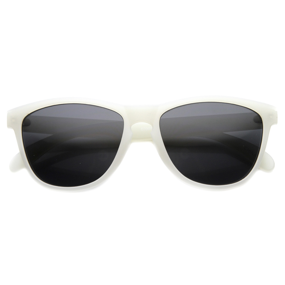 Action Sport Retro Keyhole Horned Rimmed Sunglasses 9656 - White Smoke