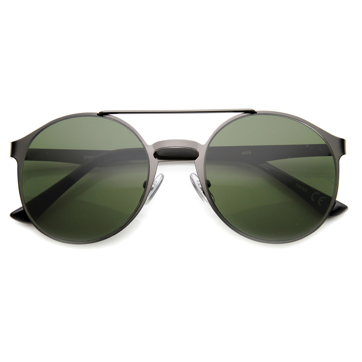 Mens Aviator Sunglasses With UV400 Protected Composite Lens 9818 - Black / Lavender