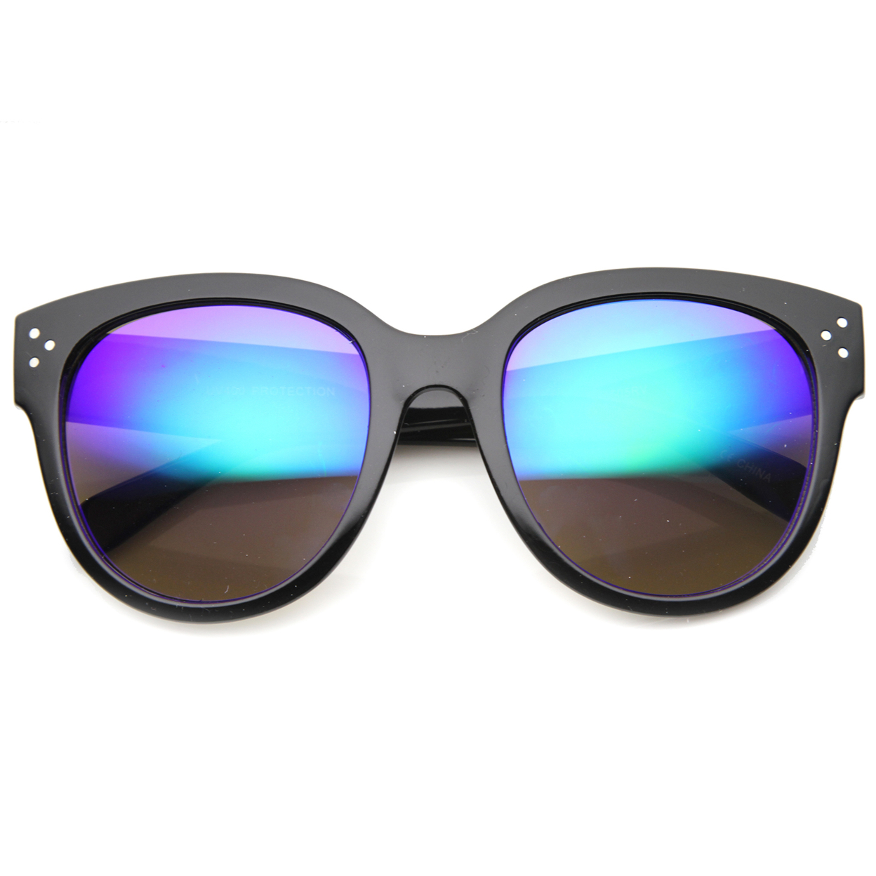 Unisex Oversized Sunglasses With UV400 Protected Composite Lens 9849 - Black / Fire