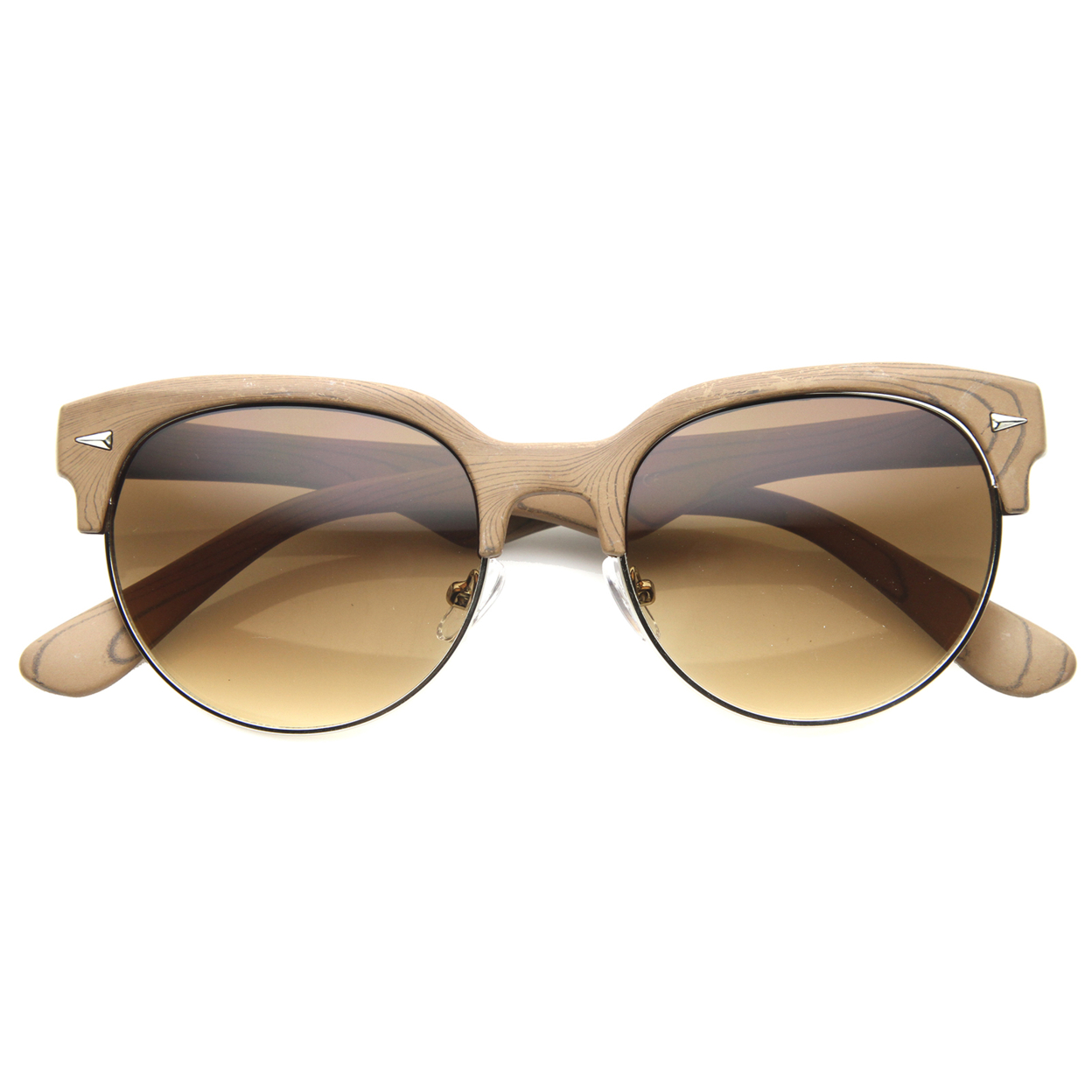 Mens Semi-Rimless Sunglasses With UV400 Protected Gradient Lens 9936 - Matte Black