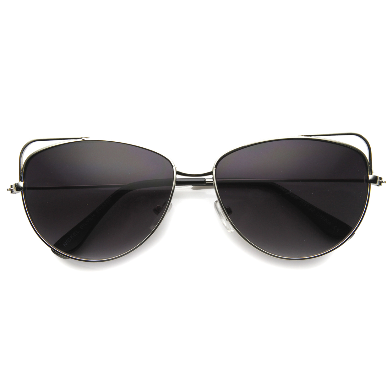 Mens Aviator Sunglasses With UV400 Protected Composite Lens 9958 - Silver / Smoke