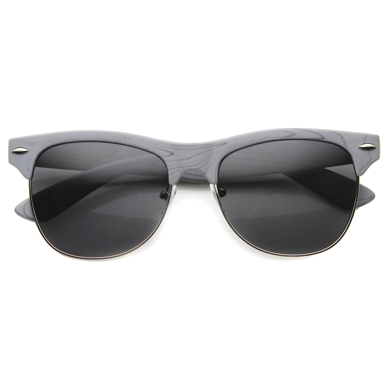 Mens Semi-Rimless Sunglasses With UV400 Protected Composite Lens 9959 - Grey / Smoke