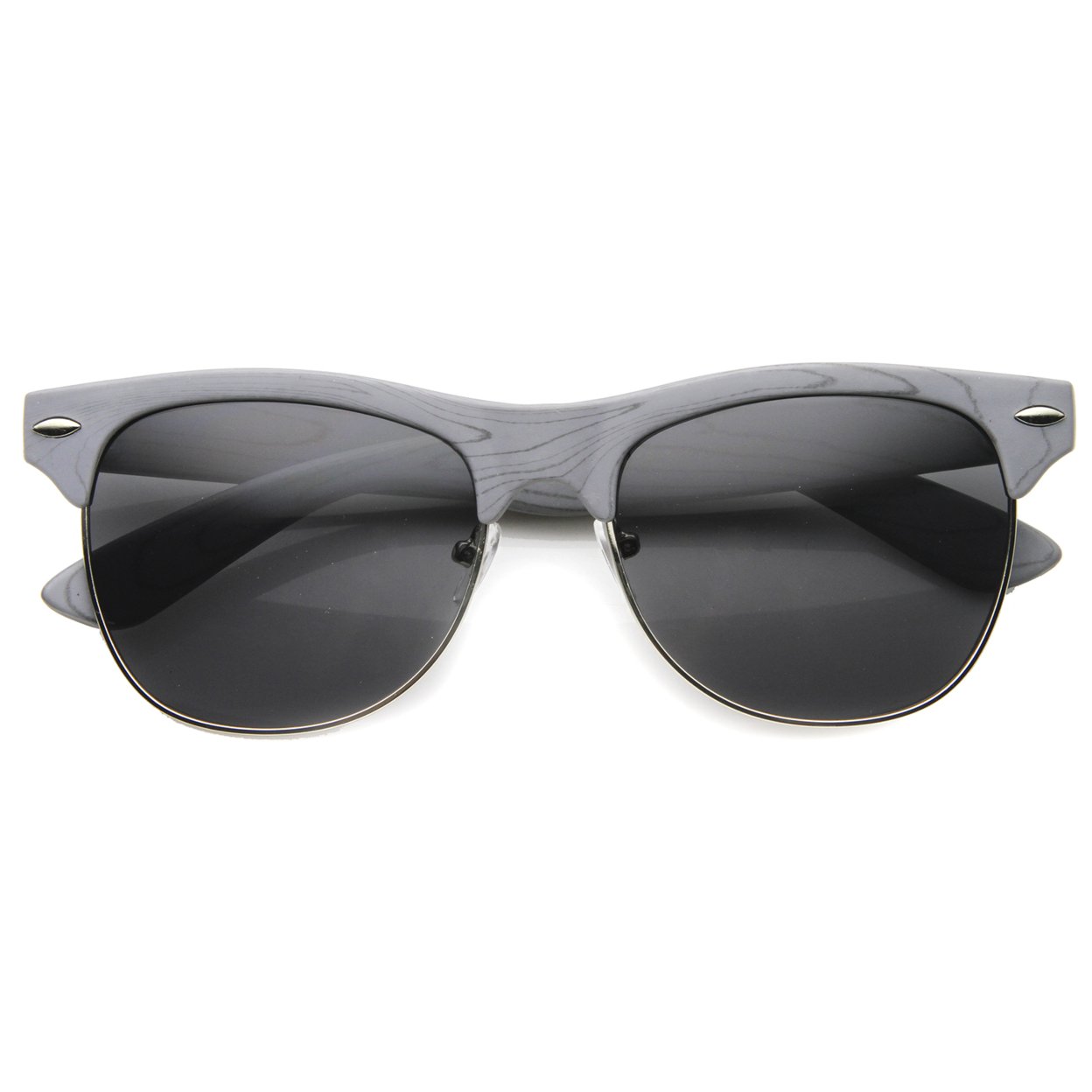Mens Semi-Rimless Sunglasses With UV400 Protected Composite Lens 9959 - Black / Smoke