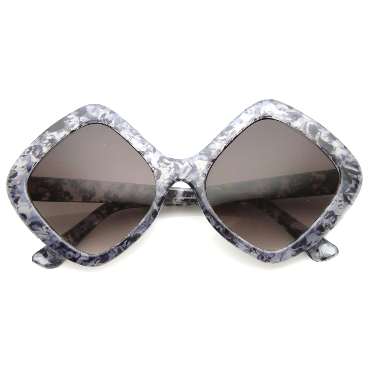 Womens Oversized Sunglasses With UV400 Protected Gradient Lens 9968 - Grey Block-Tortoise