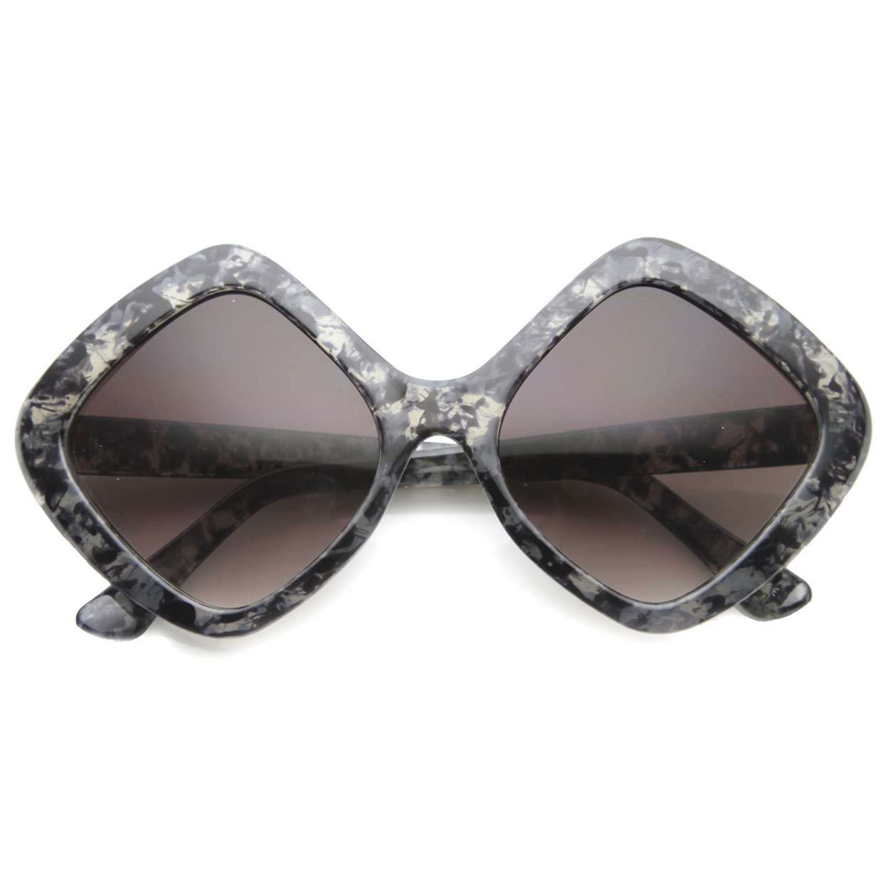 Womens Oversized Sunglasses With UV400 Protected Gradient Lens 9968 - Grey Block-Tortoise