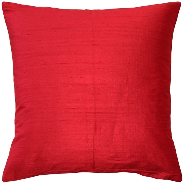 Pillow Decor - Sankara Red Silk Throw Pillow 18x18