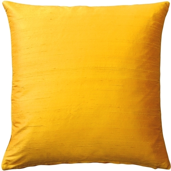 Pillow Decor - Sankara Deep Yellow Silk Throw Pillow 16x16