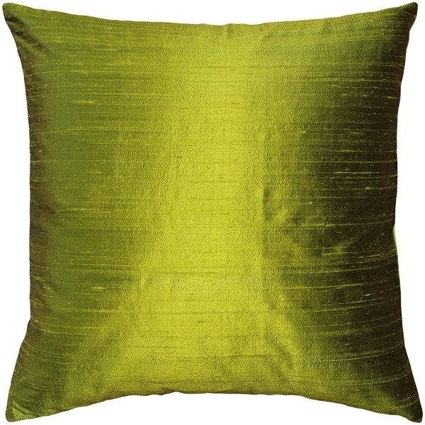 Pillow Decor - Sankara Chartreuse Green Silk Throw Pillow 20x20