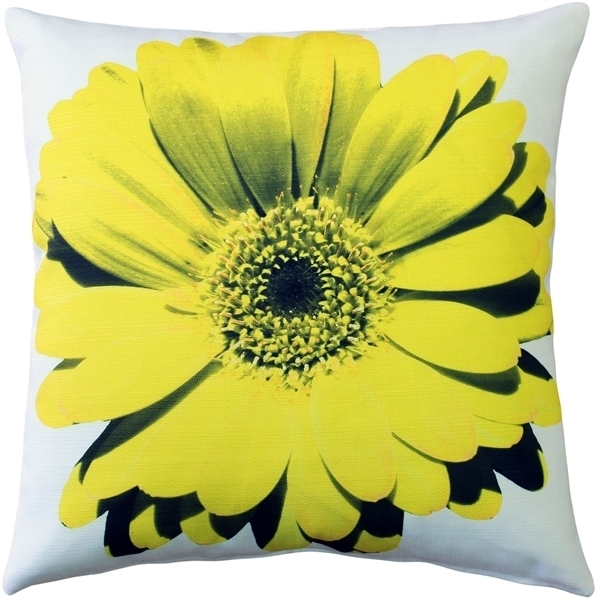 Pillow Decor - Bold Daisy Flower Yellow Throw Pillow 20X20