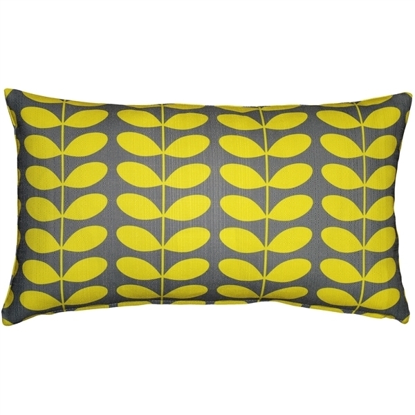 Pillow Decor - Mid-Century Modern Yellow Throw Pillow 12x19