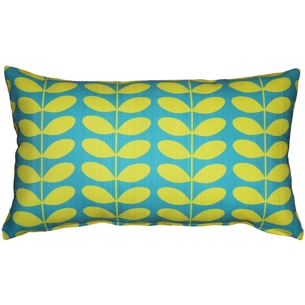 Pillow Decor - Mid-Century Modern Turquoise Throw Pillow 12x19