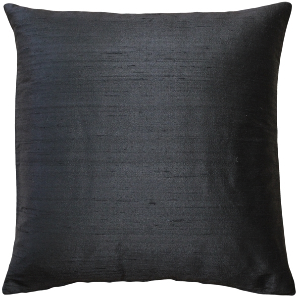 Pillow Decor - Sankara Black Silk Throw Pillow 16x16