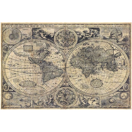 1626 Old World Map Historic Map Antique Restoration Hardware Style World Map Old Fine Art Print old map of the world world map Wall Decor
