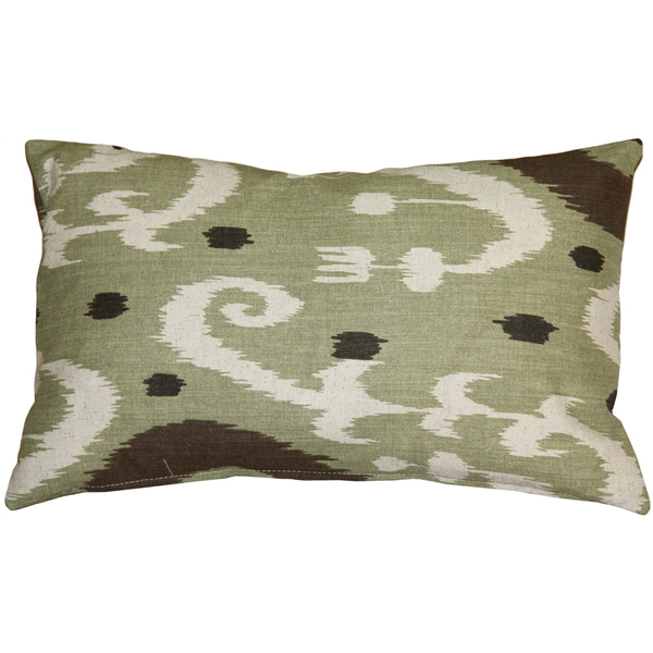 Pillow Decor - Indah Ikat Green 12x20 Throw Pillow