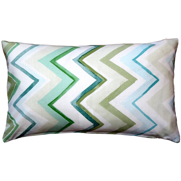 Pillow Decor - Pacifico Stripes Green Throw Pillow 12X20