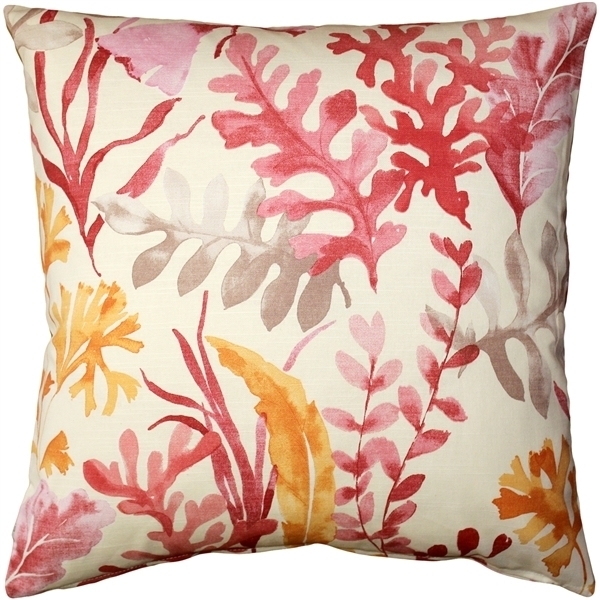 Pillow Decor - Sea Garden Pink Throw Pillow 20X20