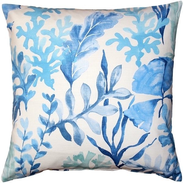 Pillow Decor - Sea Garden Blue Throw Pillow 20X20
