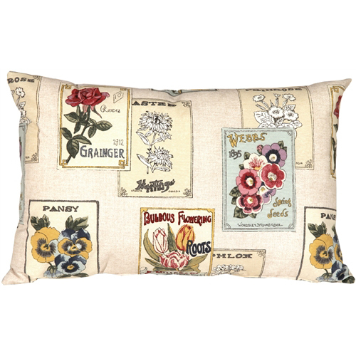 Pillow Decor - Vintage Seed Packet 16x24 Throw Pillow
