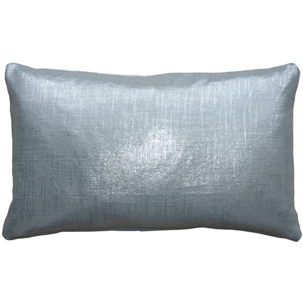 Pillow Decor - Tuscany Linen Silver Metallic 12x19 Throw Pillow